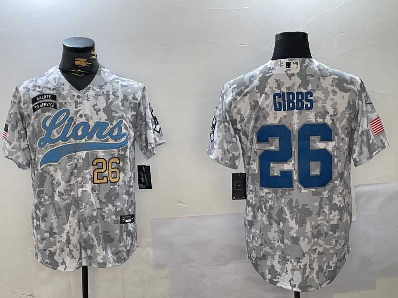 Men's Detroit Lions #26 Jahmyr Gibbs 2024 Arctic Camo Salute To Service Stitched Baseball Jerseys,We sell and wholesale Men's Detroit Lions #26 Jahmyr Gibbs 2024 Arctic Camo Salute To Service Stitched Baseball Jerseys on line form chian!
